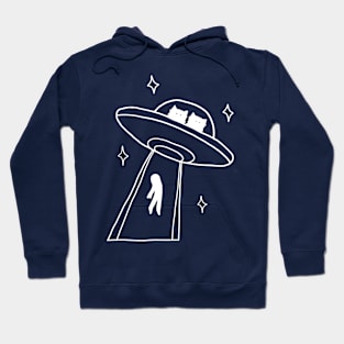 cat alien abduction line art Hoodie